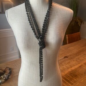Elegant Black Beaded Necklace